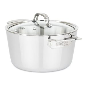 Viking Contemporary 3-Ply Stainless Steel Dutch Oven With Glass Lid | 5.2 Quart