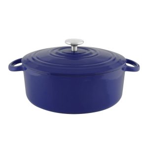 Chantal 7Qt. Round Cast Iron Dutch Oven | Cobalt Blue
