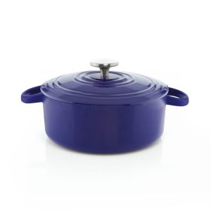 Chantal 3Qt. Round Cast Iron Dutch Oven | Cobalt Blue