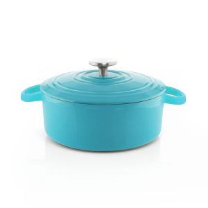 Chantal 3 Qt. Round Cast Iron Dutch Oven | Sea Blue