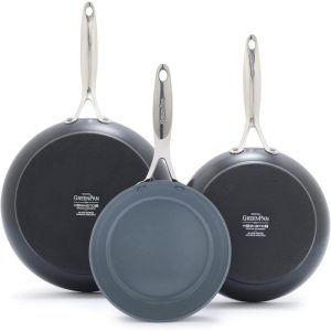 GreenPan Valencia Pro Ceramic Nonstick Fry Pans Set | 3-Piece