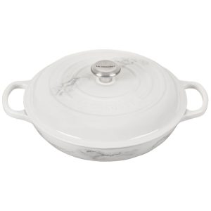 Le Creuset 3.5 Qt. Signature Enameled Cast Iron Braiser with Stainless Steel Knob | Marble
